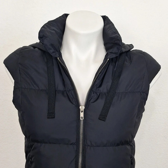 Halogen Black Outdoor Down & Feathers Gorpcore Full Zip Puffer Utility Vest XS - Picture 2 of 8